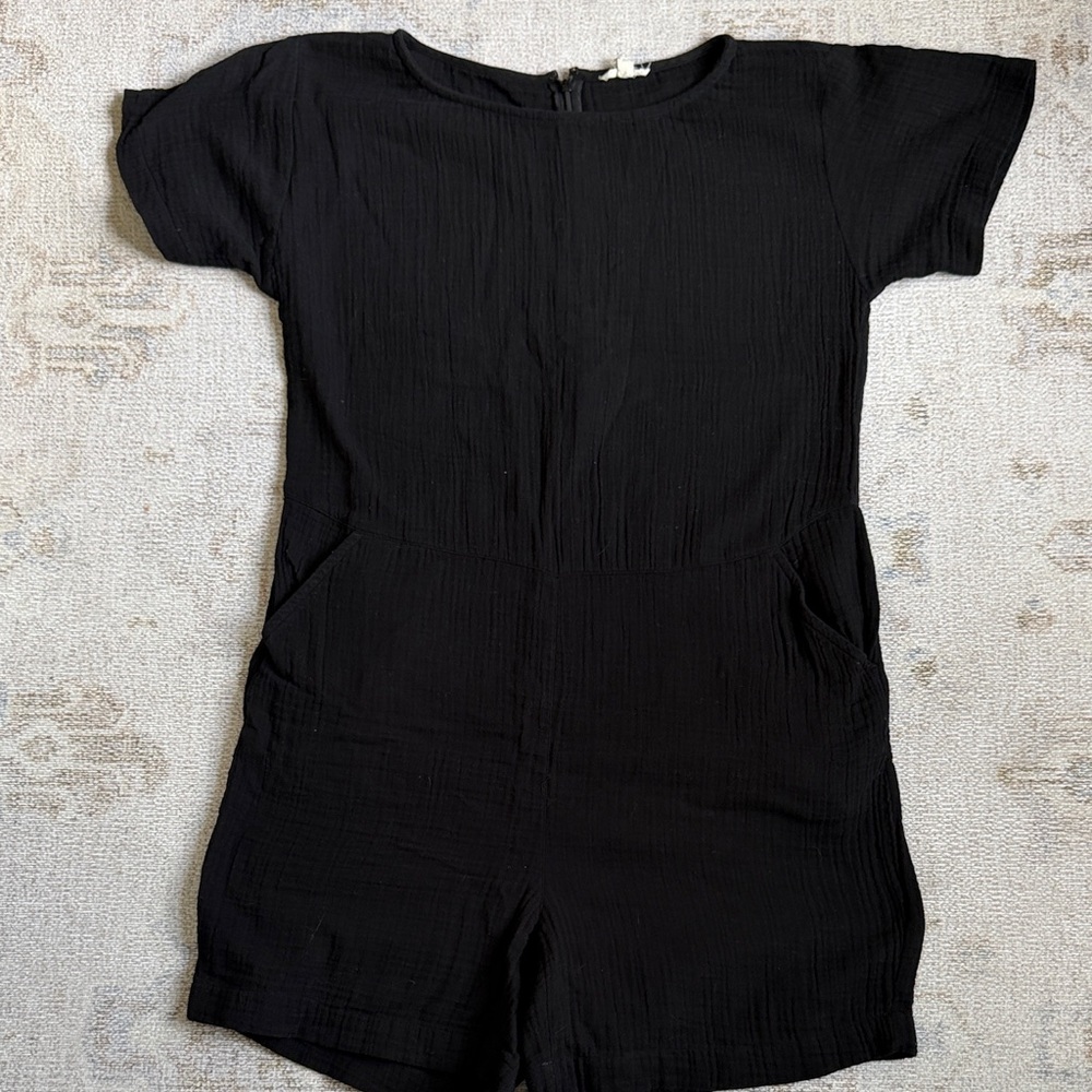 Eileen Fisher Black Short Sleeve Kids Romper